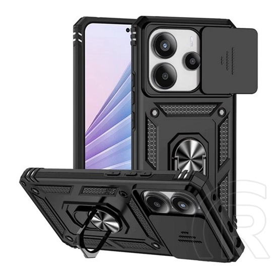 Gigapack Xiaomi Redmi Note 14 4G defender szilikon telefonvédő (ütésállóság, tartógyűrű, kameravédő) fekete