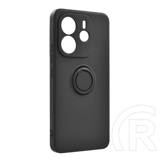 Gigapack Xiaomi Redmi Note 14 4G szilikon telefonvédő (tartógyűrű, mikrofiber plüss belső, mágneses, kameravédő) fekete