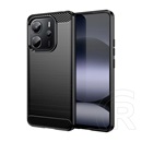 Gigapack Xiaomi Redmi Note 14 4G szilikon telefonvédő (ütésállóság, légpárnás sarok, szálcsiszolt, karbon minta) fekete