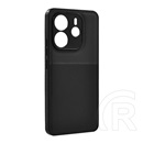 Gigapack Xiaomi Redmi Note 14 4G szilikon telefonvédő (ütésállóság, mágneses, bőr hatású hátlap, csíkos) fekete