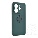 Gigapack Xiaomi Redmi Note 14 4G szilikon védő (tartógyűrű, mikrofiber plüss belső, mágneses, kameravédő) sötétzöld