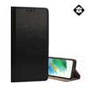 Gigapack Xiaomi Redmi Note 14 4G tok álló, valódi bőr (flip, oldalra nyíló, asztali tartó) fekete