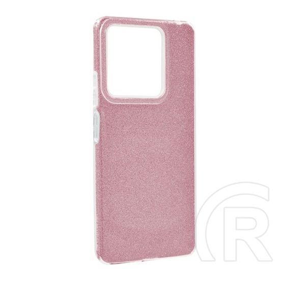 Gigapack Xiaomi Redmi Note 14 5G szilikon telefonvédő (műanyag belső, csillogó hátlap) rózsaszín