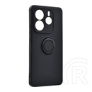 Gigapack Xiaomi Redmi Note 14 5G  szilikon telefonvédő (tartógyűrű, mikrofiber plüss belső, mágneses, kameravédő) fekete