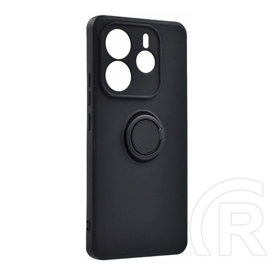 Gigapack Xiaomi Redmi Note 14 5G  szilikon telefonvédő (tartógyűrű, mikrofiber plüss belső, mágneses, kameravédő) fekete