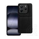 Gigapack Xiaomi Redmi Note 14 5G  szilikon telefonvédő (ütésállóság, mágneses, bőr hatású hátlap, csíkos) fekete