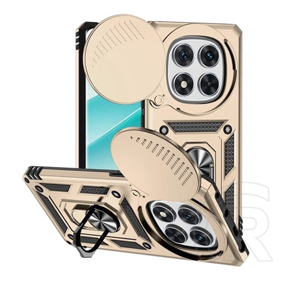 Gigapack Xiaomi Redmi Note 14 Pro 4G defender szilikon telefonvédő (ütésállóság, tartógyűrű, kameravédő) arany