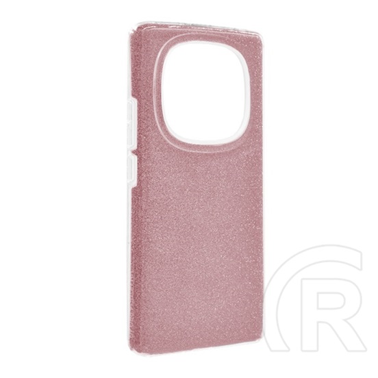 Gigapack Xiaomi Redmi Note 14 Pro 4G szilikon telefonvédő (műanyag belső, csillogó hátlap) rózsaszín