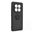 Gigapack Xiaomi Redmi Note 14 Pro 4G szilikon telefonvédő (tartógyűrű, plüss belső, mágneses, kameravédő) fekete