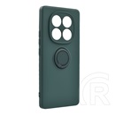 Gigapack Xiaomi Redmi Note 14 Pro 4G szilikon telefonvédő (tartógyűrű, plüss belső, mágneses, kameravédő) sötétzöld