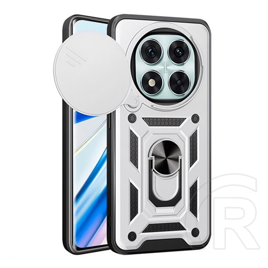 Gigapack Xiaomi Redmi Note 14 Pro 5G defender szilikon telefonvédő (ütésállóság, tartógyűrű, kameravédő) ezüst