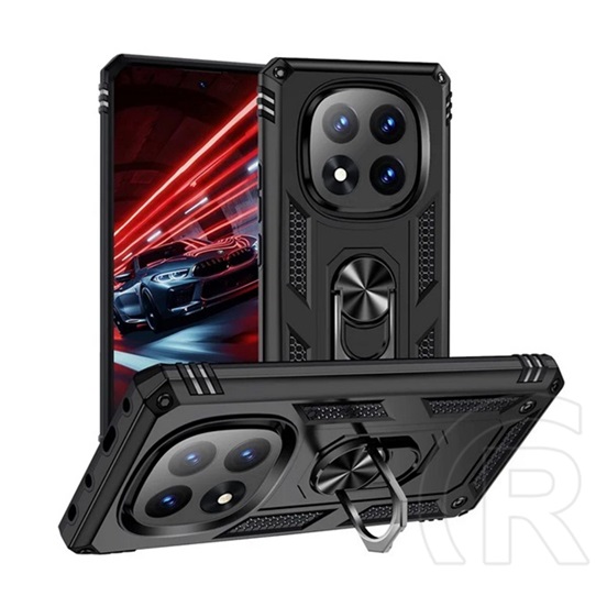 Gigapack Xiaomi Redmi Note 14 Pro 5G defender szilikon telefonvédő (ütésállóság, tartógyűrű, mágneses) fekete