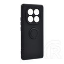 Gigapack Xiaomi Redmi Note 14 Pro 5G szilikon telefonvédő (tartógyűrű, plüss belső, mágneses, kameravédő) fekete