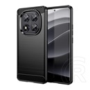 Gigapack Xiaomi Redmi Note 14 Pro 5G szilikon telefonvédő (ütésálló, légpárnás sarok, szálcsiszolt, karbon minta) fekete