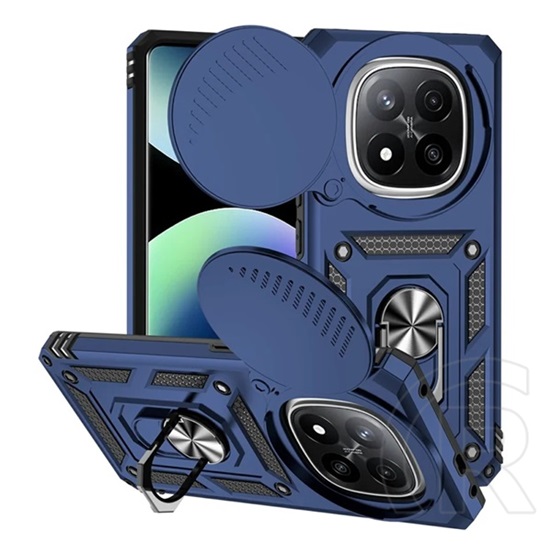 Gigapack Xiaomi Redmi Note 14 Pro Plus 5G defender szilikon telefonvédő (ütésállóság, tartógyűrű, kameravédő) sötétkék