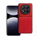 Gigapack Xiaomi Redmi Note 14 Pro Plus 5G szilikon telefonvédő (ütésállóság, mágneses, bőr hatású hátlap, csíkos) piros