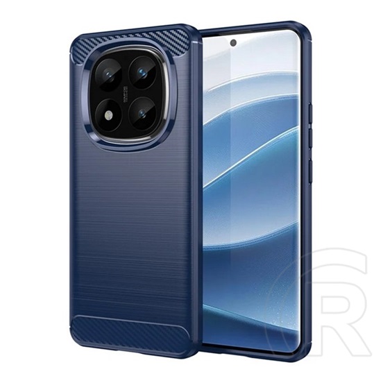 Gigapack Xiaomi Redmi Note 14 Pro Plus 5G szilikon védő (ütésálló, légpárnás sarok, szálcsiszolt, karbon minta) sötétkék