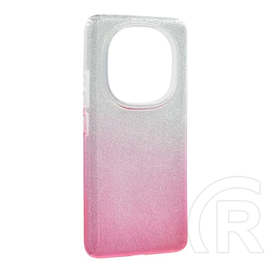 Gigapack Xiaomi Redmi Note 15 5G szilikon telefonvédő (műanyag belső, csillogó hátlap) átlátszó/rózsaszín