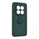 Gigapack Xiaomi Redmi Note 15 5G szilikon védő (tartógyűrű, mikrofiber plüss belső, mágneses, kameravédő) sötétzöld