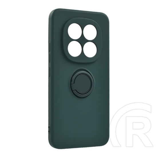 Gigapack Xiaomi Redmi Note 15 5G szilikon védő (tartógyűrű, mikrofiber plüss belső, mágneses, kameravédő) sötétzöld