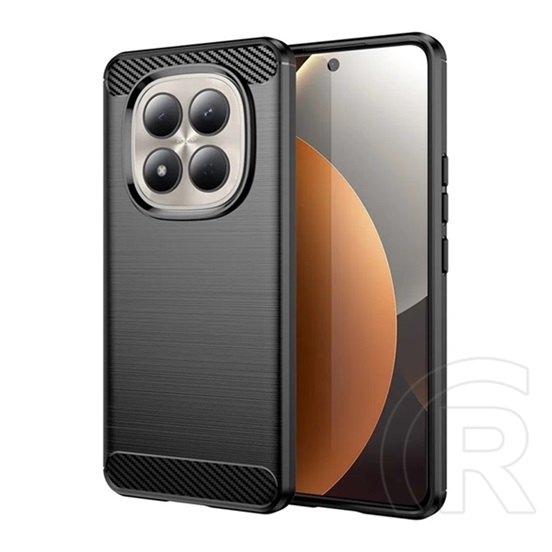 Gigapack Xiaomi Redmi Note 15 Pro 4G szilikon védő (ütésállóság, légpárnás sarok, szálcsiszolt, karbon minta) fekete