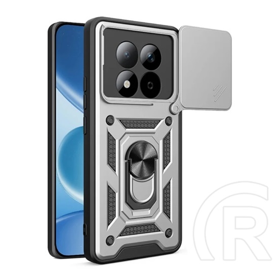 Gigapack Xiaomi Redmi Note 15 Pro 5G defender szilikon telefonvédő (ütésállóság, tartógyűrű, kameravédő) ezüst