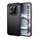 Gigapack Xiaomi Redmi Note 15 Pro 5G szilikon védő (ütésállóság, légpárnás sarok, szálcsiszolt, karbon minta) fekete