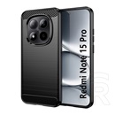 Gigapack Xiaomi Redmi Note 15 Pro Plus 5G szilikon (ütésállóság, légpárnás sarok, szálcsiszolt, karbon minta) fekete