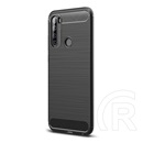 Gigapack Xiaomi Redmi Note 8T Szilikon telefonvédő (légpárnás sarok, szálcsiszolt, karbon minta, fekete)