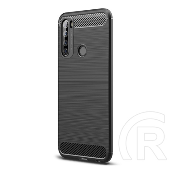 Gigapack Xiaomi Redmi Note 8T Szilikon telefonvédő (légpárnás sarok, szálcsiszolt, karbon minta, fekete)