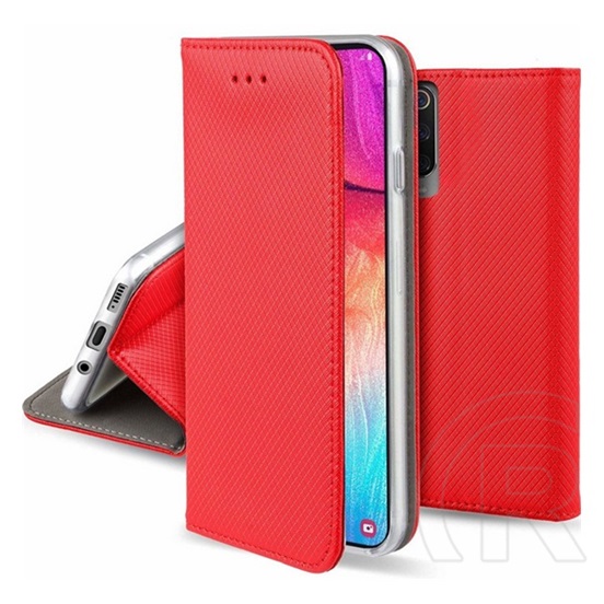 Gigapack Xiaomi Redmi Note 8T tok álló, bőr hatású (Flip, oldalra nyíló, asztali tartó funkció, rombusz minta) piros