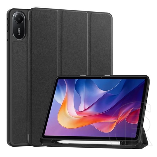 Gigapack Xiaomi Redmi Pad 2 tok álló, bőr hatású (flip, trifold, asztali tartó, ceruza tartó) fekete