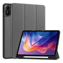 Gigapack Xiaomi Redmi Pad 2 tok álló, bőr hatású (flip, trifold, asztali tartó, ceruza tartó) sötétszürke