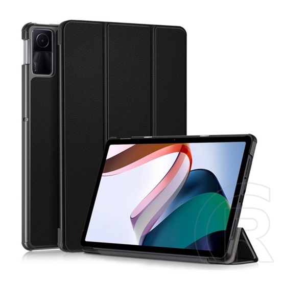 Gigapack Xiaomi Redmi Pad SE tok álló, bőr hatású (aktív flip, oldalra nyíló, trifold, asztali tartó) fekete