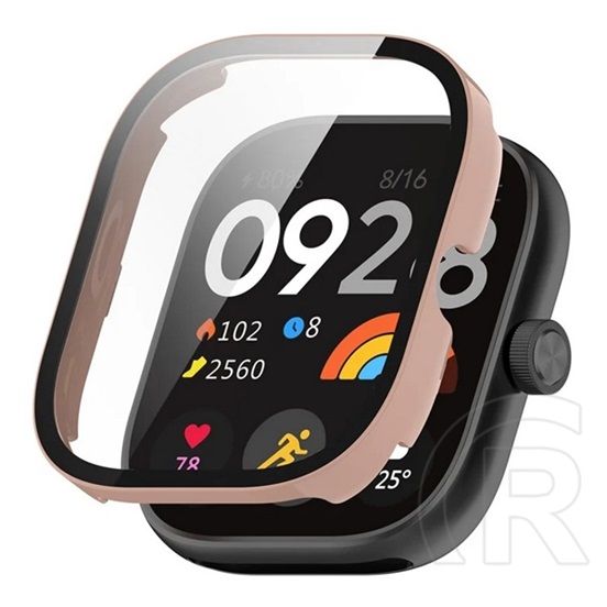 Gigapack Xiaomi Redmi Watch 5 műanyag keret (bumper, ütésállóság + kijelzővédő üveg) rózsaszín