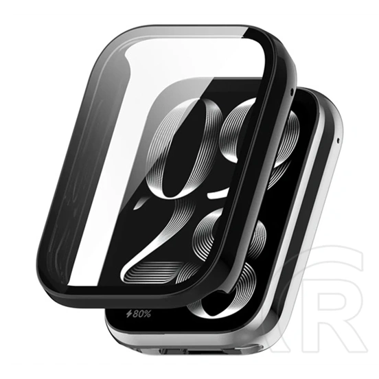 Gigapack Xiaomi Smart Band 10 Pro NFC műanyag keret (bumper, ütésállóság + kijelzővédő üveg) fekete