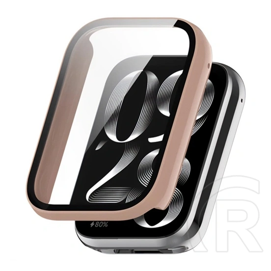 Gigapack Xiaomi Smart Band 10 Pro NFC műanyag keret (bumper, ütésállóság + kijelzővédő üveg) rózsaszín