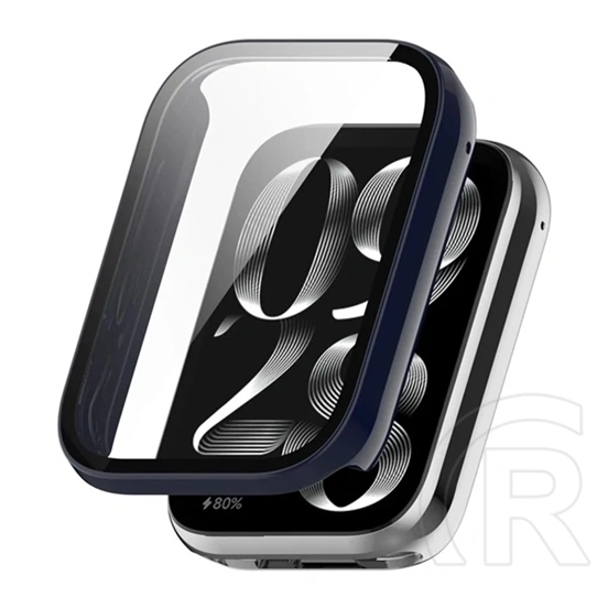 Gigapack Xiaomi Smart Band 10 Pro NFC műanyag keret (bumper, ütésállóság + kijelzővédő üveg) sötétkék