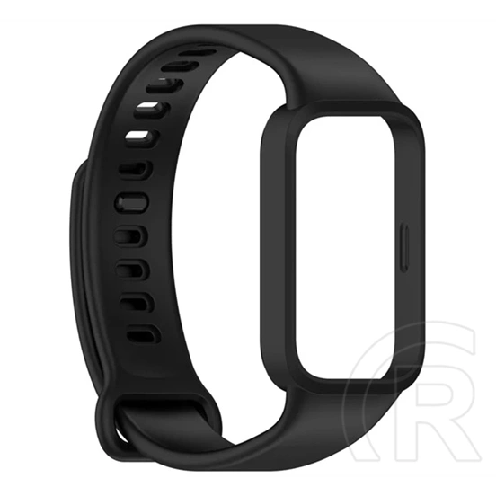 Gigapack Xiaomi Smart Band 9 Active pótszíj (egyedi méret, szilikon, ütésállóság + szilikon keret) fekete