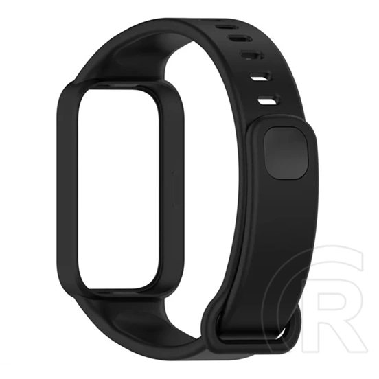 Gigapack Xiaomi Smart Band 9 Active pótszíj (egyedi méret, szilikon, ütésállóság + szilikon keret) fekete