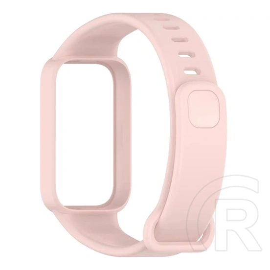 Gigapack Xiaomi Smart Band 9 Active pótszíj (egyedi méret, szilikon, ütésállóság + szilikon keret) rózsaszín