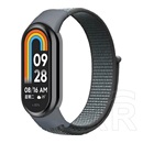 Gigapack Xiaomi Smart Band 9  pótszíj (egyedi méret, nylon, tépőzáras, légáteresztő) világosszürke