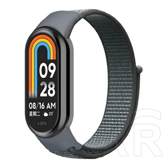 Gigapack Xiaomi Smart Band 9  pótszíj (egyedi méret, nylon, tépőzáras, légáteresztő) világosszürke