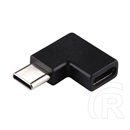 Gigapack adapter (type-c aljzat - type-c, adatátvitel és töltés, 90 fokos / derékszög) fekete