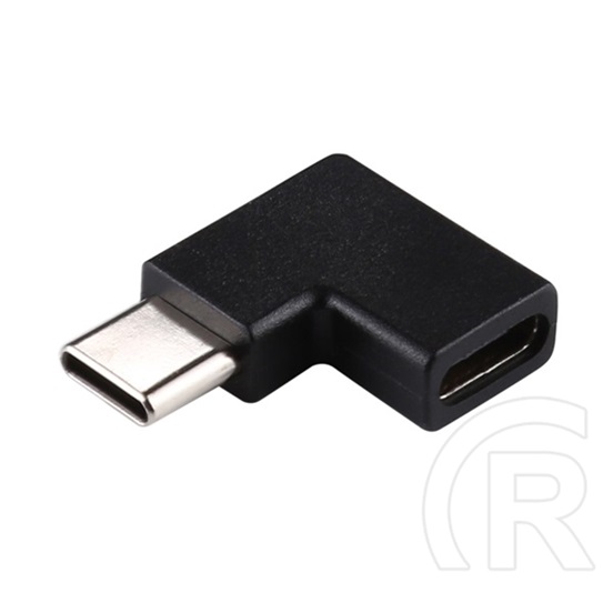 Gigapack adapter (type-c aljzat - type-c, adatátvitel és töltés, 90 fokos / derékszög) fekete