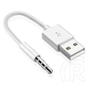 Gigapack adatkábel (3.5mm jack - usb, Apple ipod shuffle 3 / shuffle 4 kompatibilis) fehér