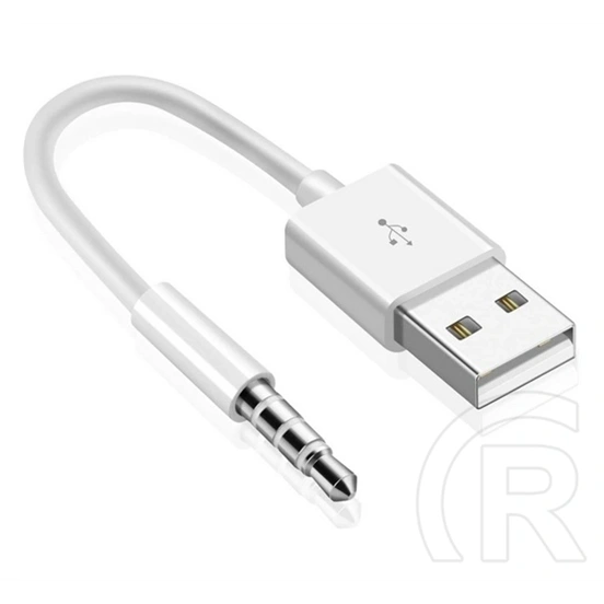 Gigapack adatkábel (3.5mm jack - usb, Apple ipod shuffle 3 / shuffle 4 kompatibilis) fehér