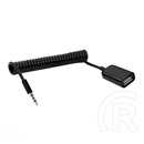 Gigapack audió adapter kábel (usb aljzat - 3.5mm jack, otg, spirálkábel) fekete