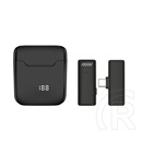 Gigapack bluetooth mikrofon 2db (type-c, lavalier csíptethető, aktív zajszűrő + töltőtok) fekete