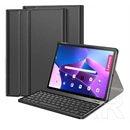 Gigapack deko tok álló (bőr hatású, flip, bluetooth billentyűzet, asztali tartó, angol QWERTY, ceruzatartó, fekete)